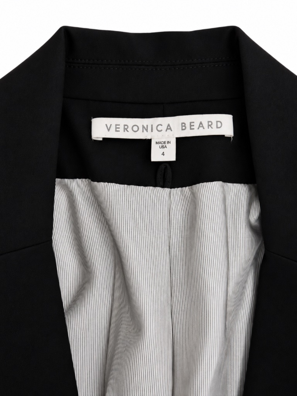 $795 Veronica Beard Army Blazer Black Army Green Wool Size 4 NWOT - Picture 14 of 16